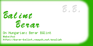 balint berar business card